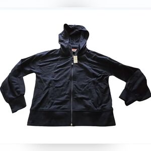 NEW Talbots Modal French Terry Full-Zip Hoodie Size XS Navy Blue Sweatshirt